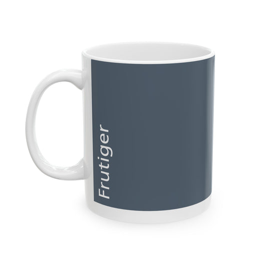 Frutiger Ceramic Mug (11oz, 15oz, grey, white) US