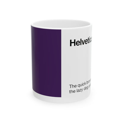 Helvetica Ceramic Mug for Designers , (11oz, 15oz, lavender, white)