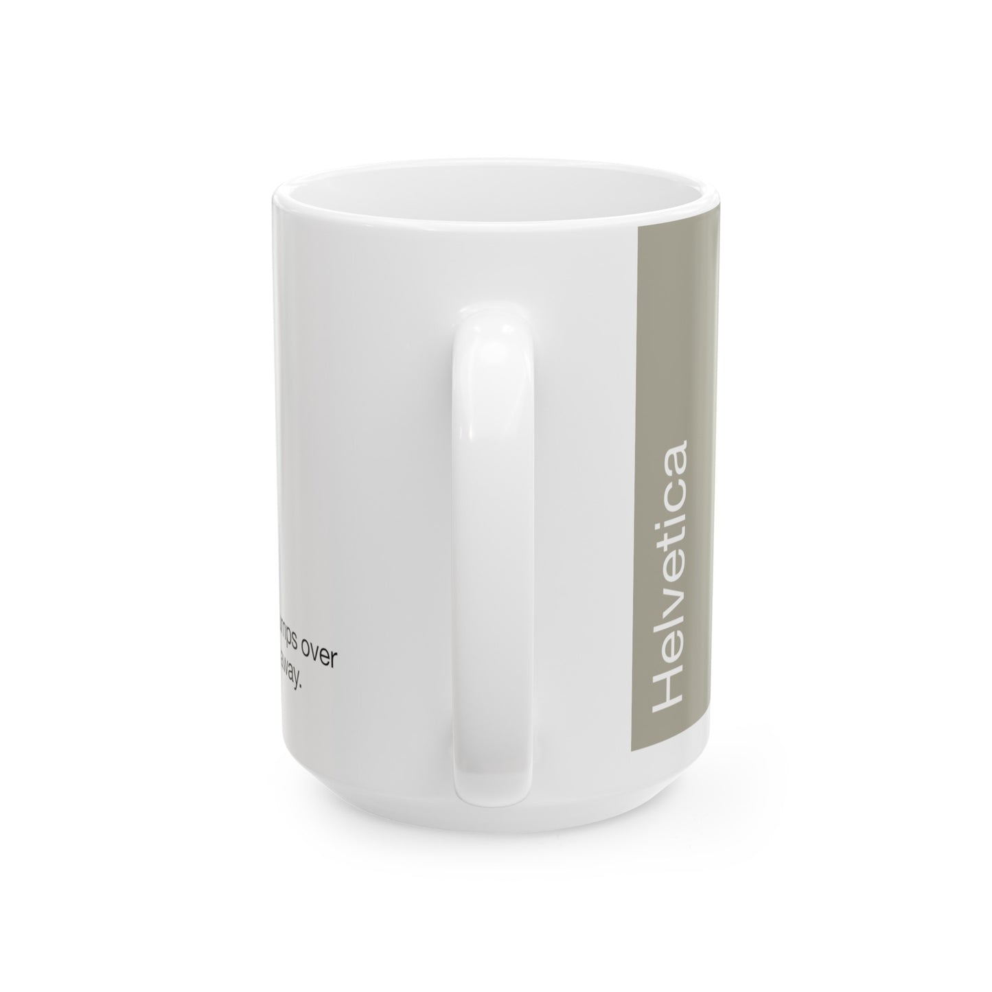 Helvetica Ceramic Mug for Designers , (11oz, 15oz, greige, white)