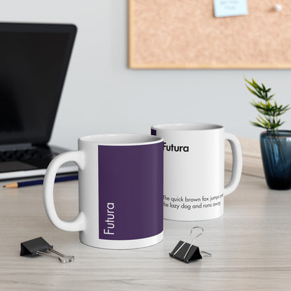 Futura Ceramic Mug for Designers , (11oz, 15oz, lavender, white)