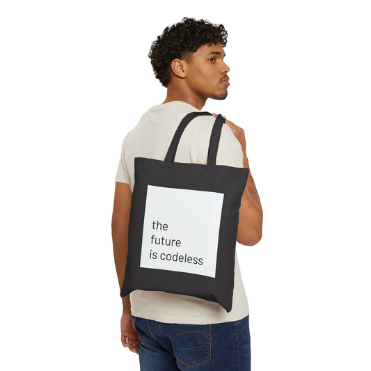 The future is codeless - Cotton Tote Bag (black, white)