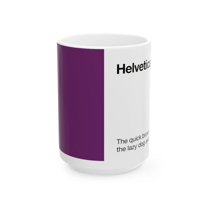 Helvetica Ceramic Mug for Designers , (11oz, 15oz, lilac, white)