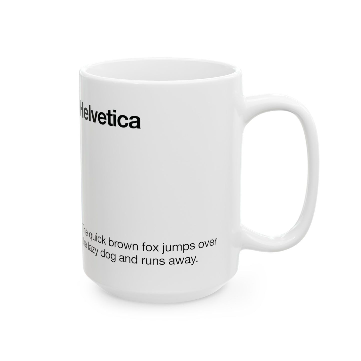 Helvetica Ceramic Mug for Designers , (11oz, 15oz, greige, white)