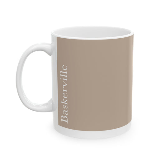 Baskerville Ceramic Mug (11oz, 15oz, beige, white) US