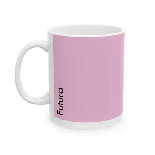 Futura Ceramic Mug for Designers , (11oz, 15oz, rose, white)