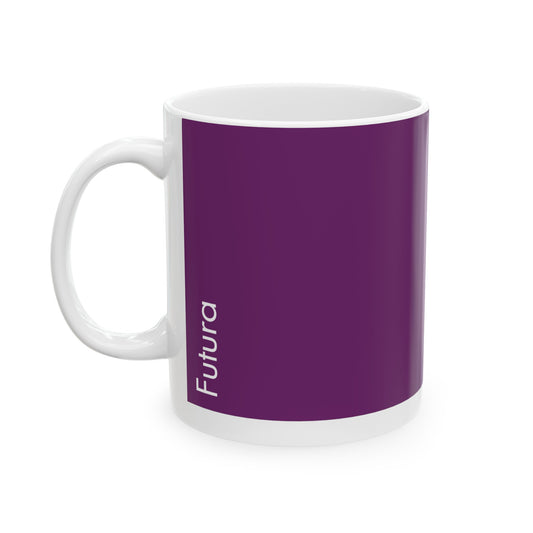 Futura Ceramic Mug for Designers , (11oz, 15oz, lilac, white)