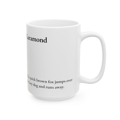 Garamond Ceramic Mug (11oz, 15oz, green, white) US