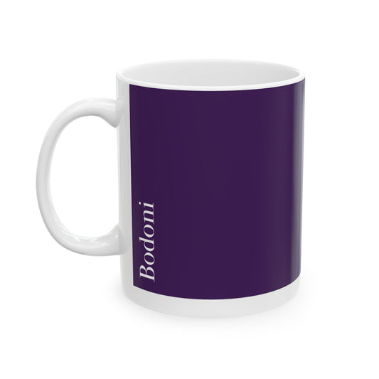 Bodoni Ceramic Mug (11oz, 15oz, lavender, white) US