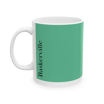 Garamond Ceramic Mug (11oz, 15oz, green, white) US