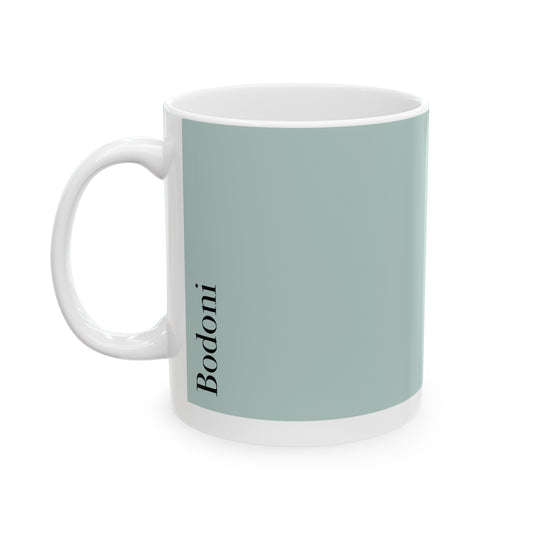 Bodoni Ceramic Mug (11oz, 15oz, light-green, white) US