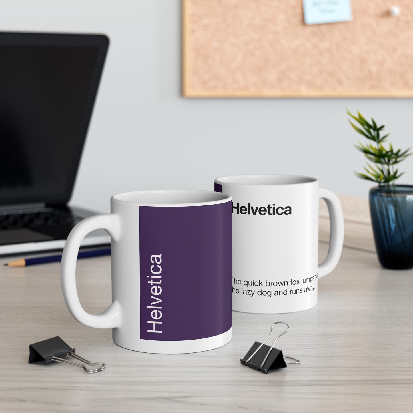 Helvetica Ceramic Mug for Designers , (11oz, 15oz, lavender, white)