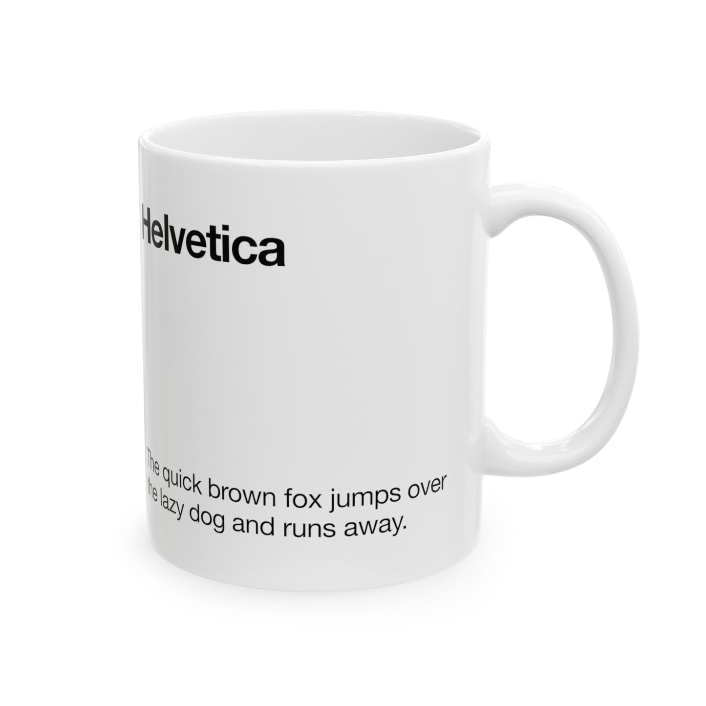 Helvetica Ceramic Mug for Designers , (11oz, 15oz, greige, white)