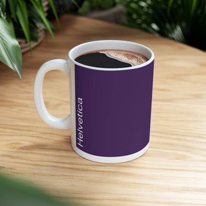 Helvetica Ceramic Mug for Designers , (11oz, 15oz, lavender, white)