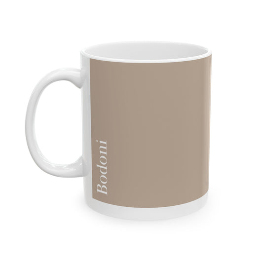 Bodoni Ceramic Mug (11oz, 15oz, beige, white) US