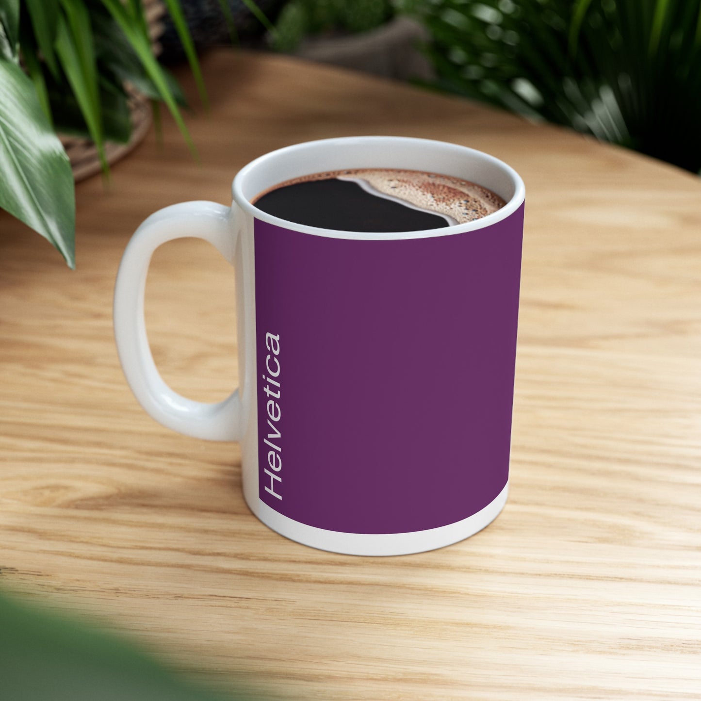 Helvetica Ceramic Mug for Designers , (11oz, 15oz, lilac, white)