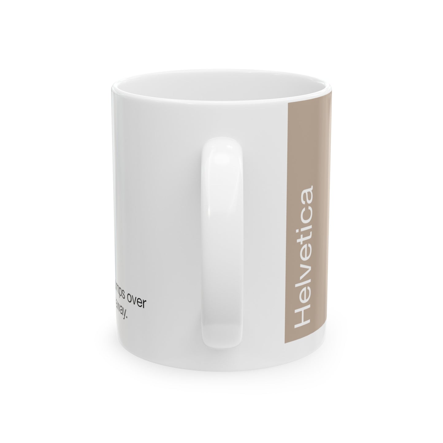 Helvetica Ceramic Mug for Designers , (11oz, 15oz, beige, white)