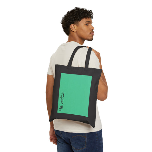 Helvetica Tote Bag (green, black)