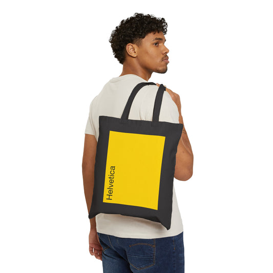 Helvetica Tote Bag (yellow, black)