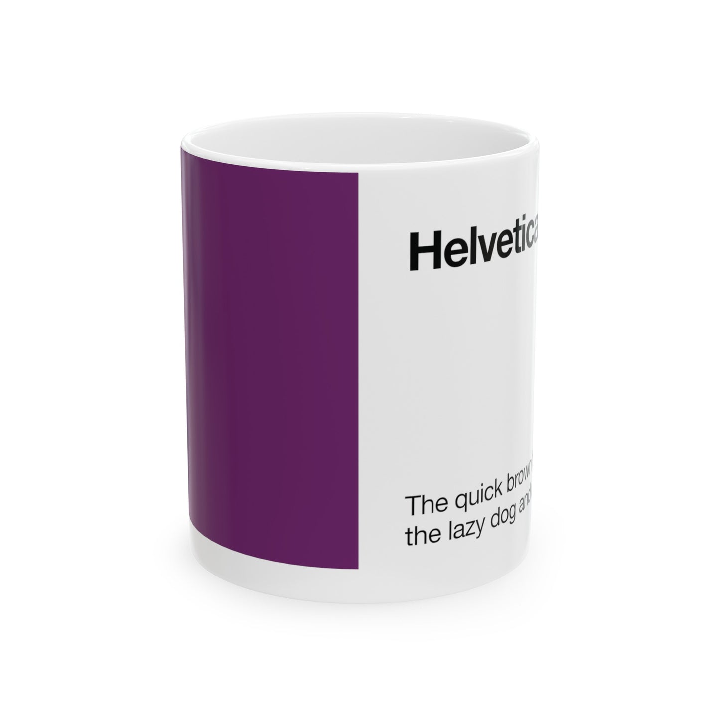 Helvetica Ceramic Mug for Designers , (11oz, 15oz, lilac, white)