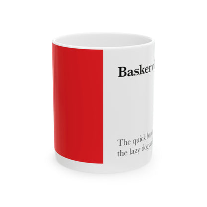 Baskerville Ceramic Mug (11oz, 15oz, red, white) US